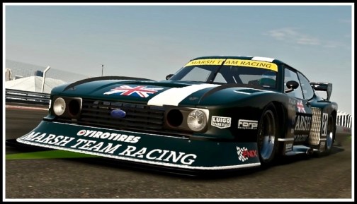 A close up photo of the amazing Ford Capri Touring Car